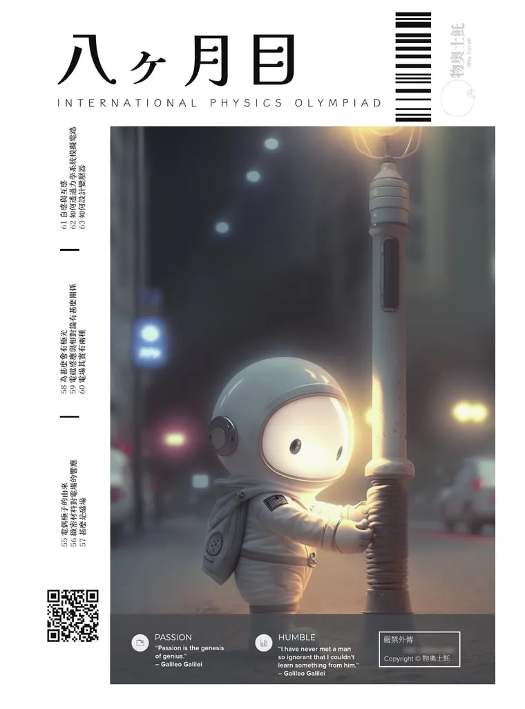 Cover of 八ヶ月目 (the eighth month): an astronaut leaning against a glowing lamp post on a street at night.